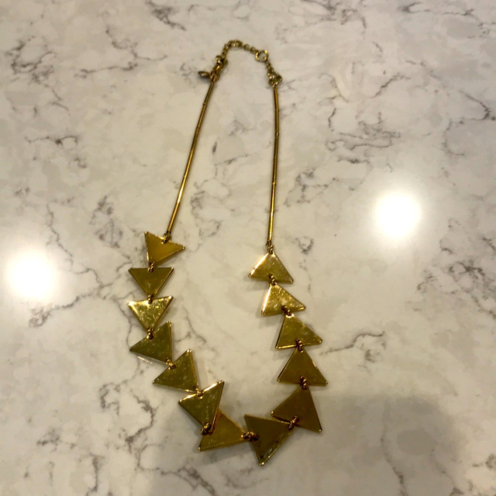 Trendy gold plated triangle necklace